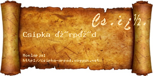 Csipka Árpád névjegykártya